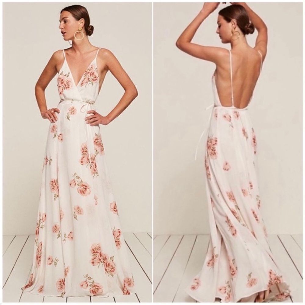 Reformation Callalily Floral Wrap Maxi Dress in Henrietta